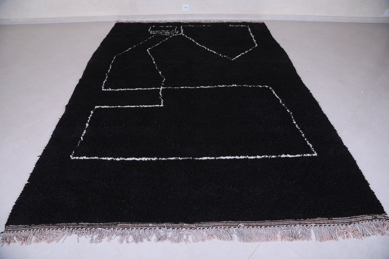 Handmade Moroccan rug - Custom black Wool rug - Berber rug - custom moroccan rugs