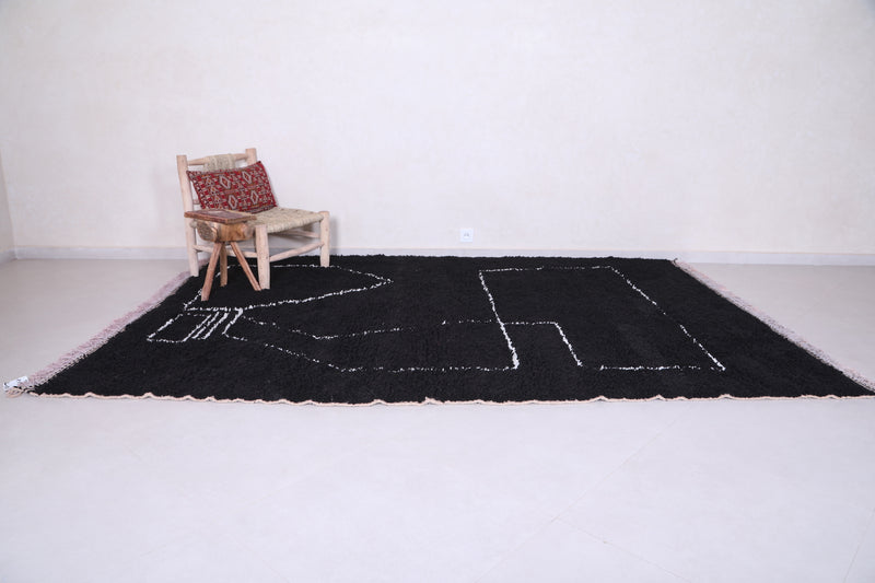 Handmade Moroccan rug - Custom black Wool rug - Berber rug - custom moroccan rugs