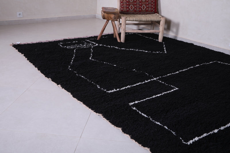 Handmade Moroccan rug - Custom black Wool rug - Berber rug - custom moroccan rugs