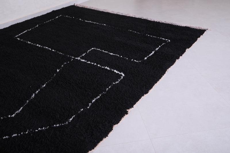 Handmade Moroccan rug - Custom black Wool rug - Berber rug - custom moroccan rugs