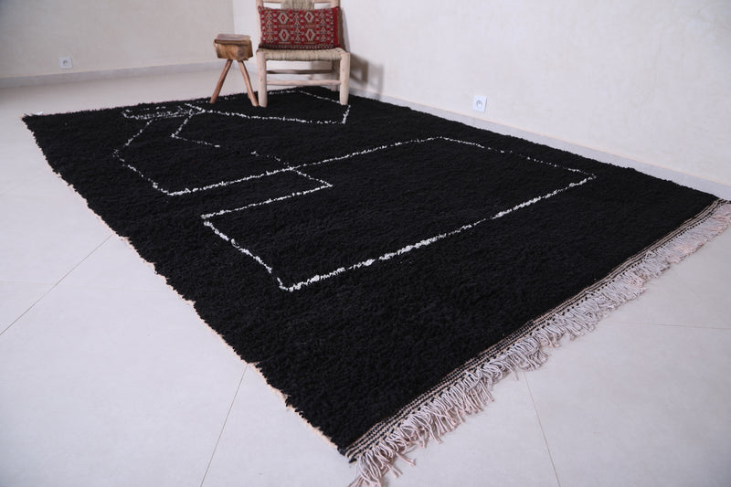 Handmade Moroccan rug - Custom black Wool rug - Berber rug - custom moroccan rugs