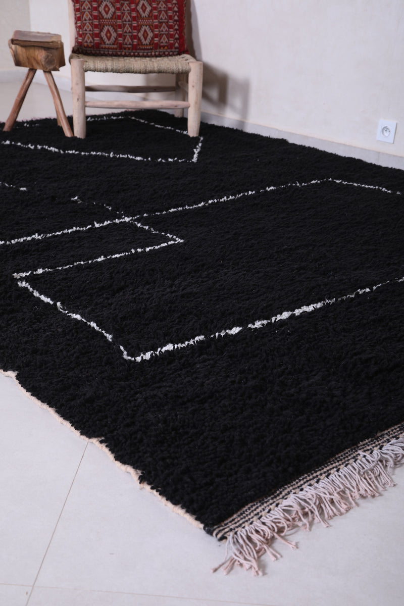 Handmade Moroccan rug - Custom black Wool rug - Berber rug - custom moroccan rugs