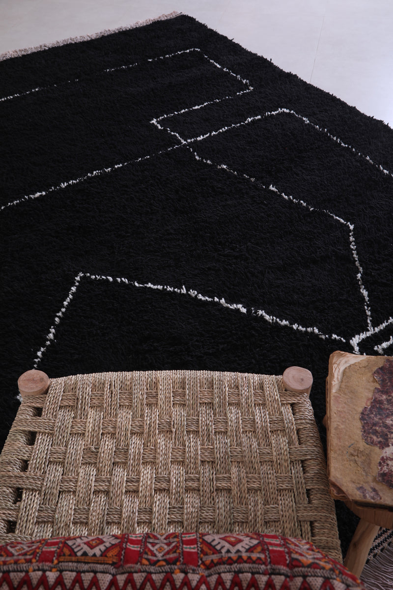 Handmade Moroccan rug - Custom black Wool rug - Berber rug - custom moroccan rugs