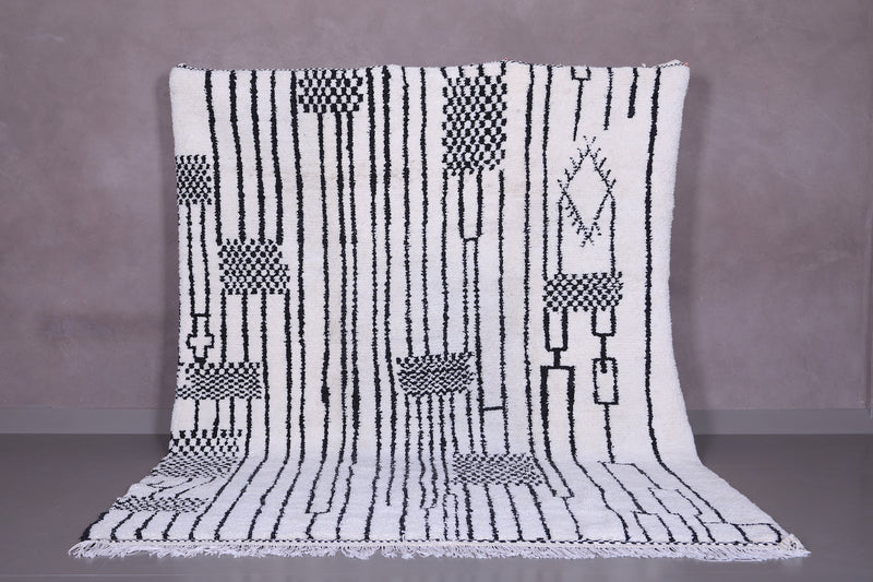 Beni ourain rug - Custom White and Black Moroccan rug