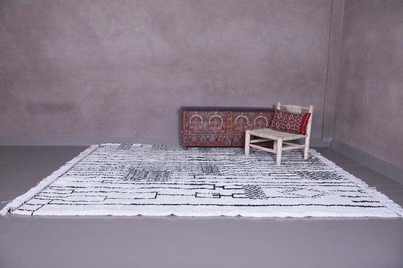 Beni ourain rug - Custom White and Black Moroccan rug