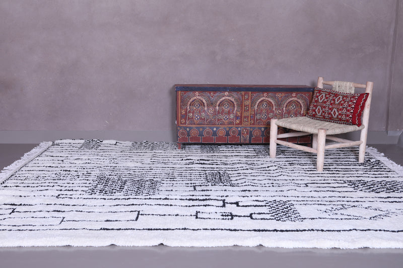 Beni ourain rug - Custom White and Black Moroccan rug