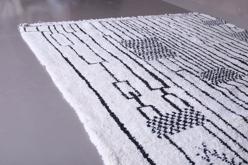 Beni ourain rug - Custom White and Black Moroccan rug