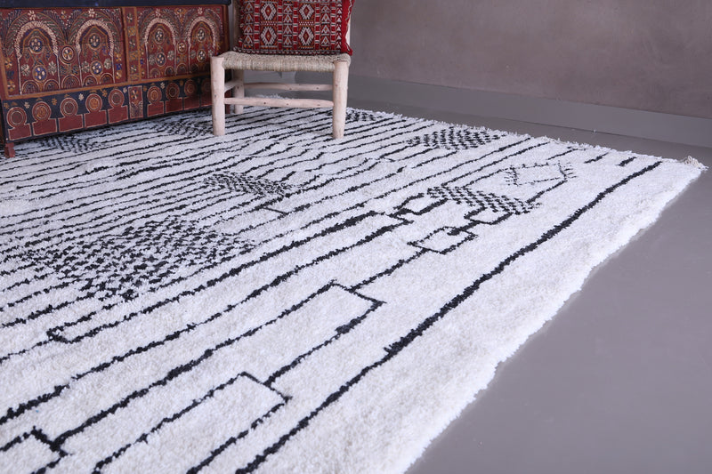 Beni ourain rug - Custom White and Black Moroccan rug