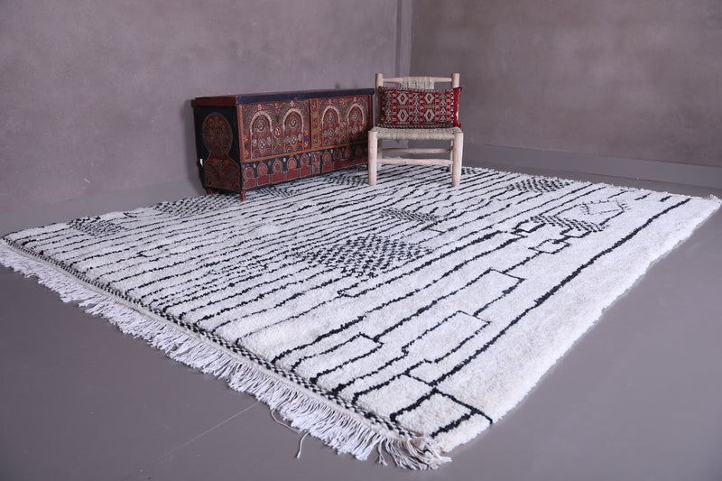 Beni ourain rug - Custom White and Black Moroccan rug