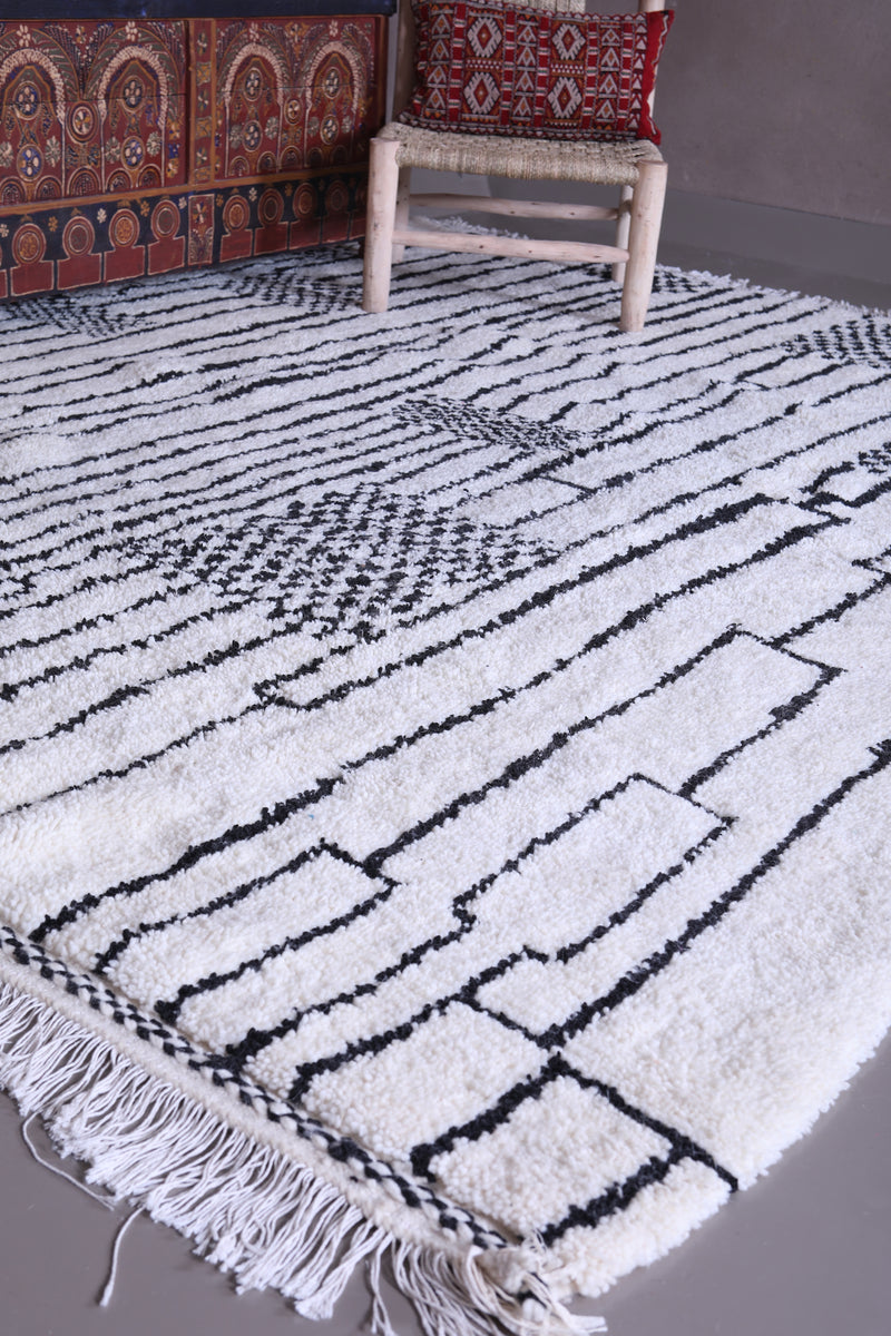 Beni ourain rug - Custom White and Black Moroccan rug