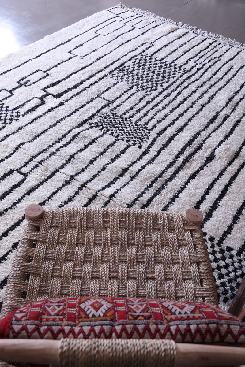 Beni ourain rug - Custom White and Black Moroccan rug