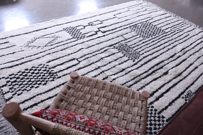 Beni ourain rug - Custom White and Black Moroccan rug