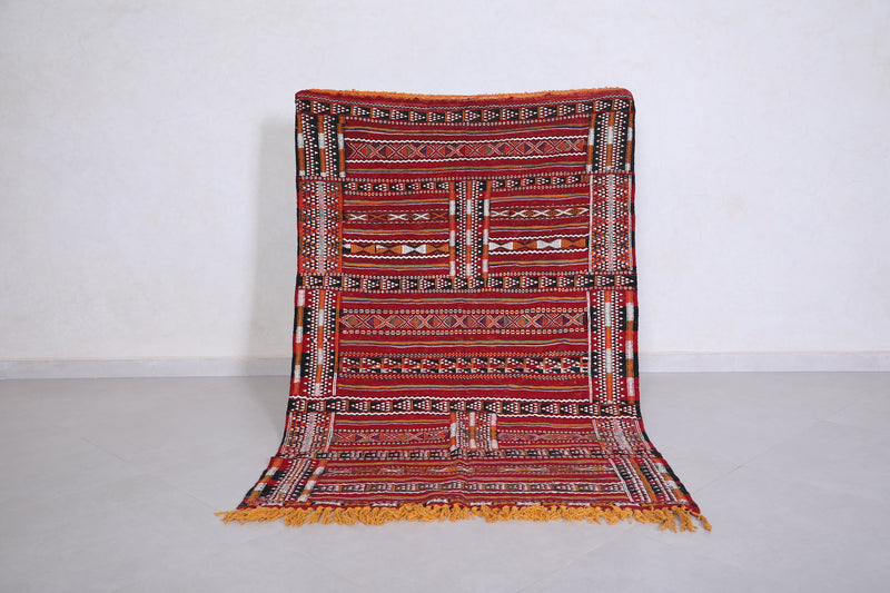 Handwoven Moroccan Rug 3.7 FT X 5.6 FT – Vibrant Berber Design