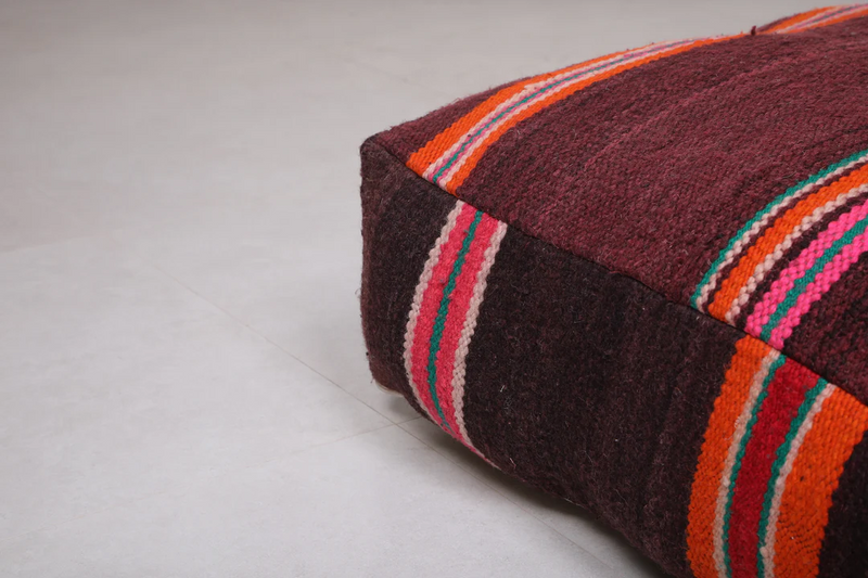 Moroccan Berber Kilim Pouf – Handmade Rug Pouf for Stylish Home Decor