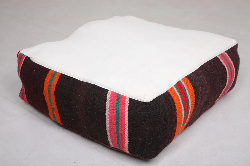 Moroccan Berber Kilim Pouf – Handmade Rug Pouf for Stylish Home Decor