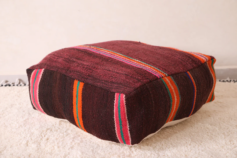 Moroccan Berber Kilim Pouf – Handmade Rug Pouf for Stylish Home Decor