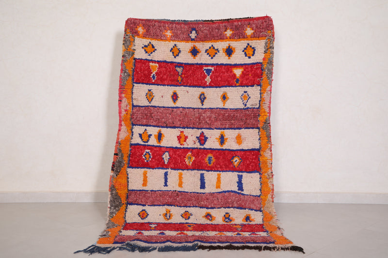 Colorful Berber Rug – 3.3 X 5.8 Feet | Handcrafted Moroccan Accent