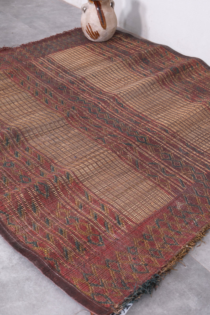 Vintage handmade tuareg rug 5 X 5.3 Feet