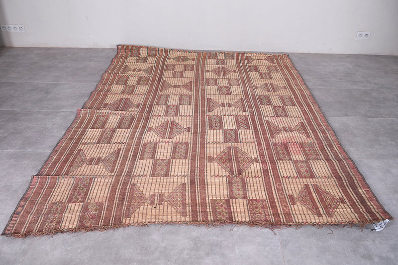 Vintage handmade tuareg rug 6.5 FT X 9.8 FT