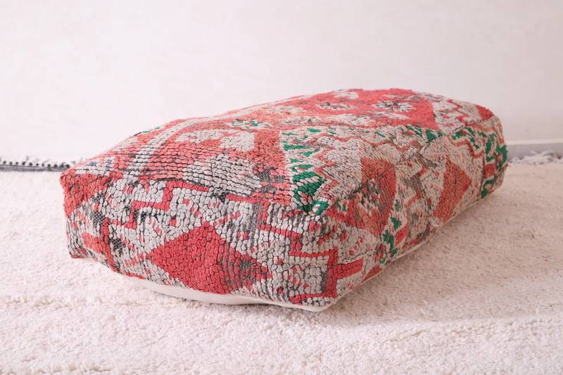 Moroccan handmade berber rug pouf ottoman