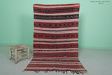 Moroccan Rug - Pink and Red Striped Design - 3.9x6.4 ft