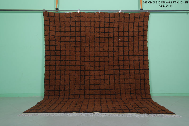 Handmade Grid rug 8.1 FT X 10.1 FT - 