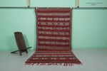 Red Handwoven Moroccan rug 4.9 ft x 9.8 ft