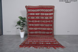 Red Handwoven Moroccan rug 4.9 ft x 9.8 ft