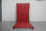 Red Flat Woven Moroccan Kilim Rug 4.2 X 10.4 Feet