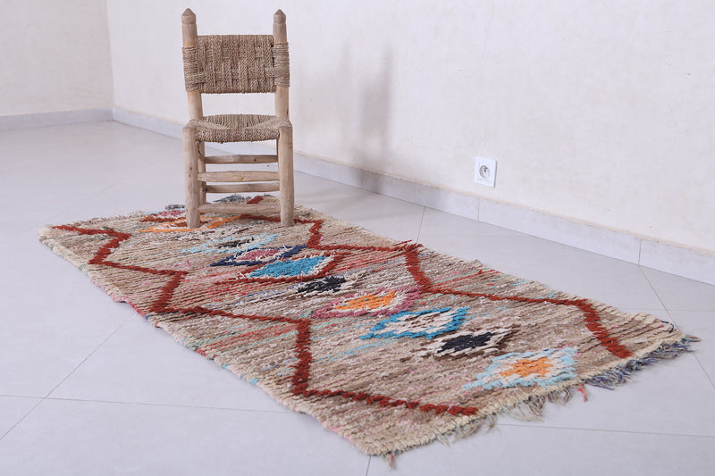 Moroccan berber rug 2.7 X 5.7 Feet - Boucherouite Rugs