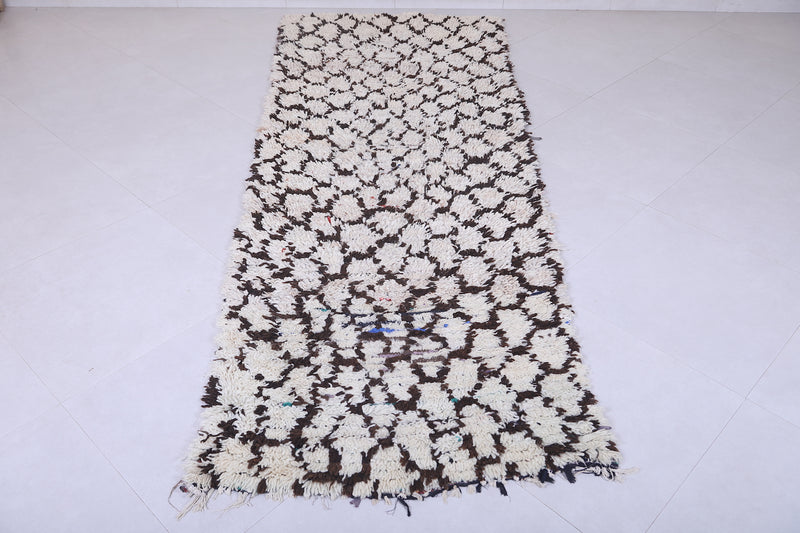 Moroccan Berber Rug - 3.3 x 9.6 ft Handwoven Wool in Neutral Tones