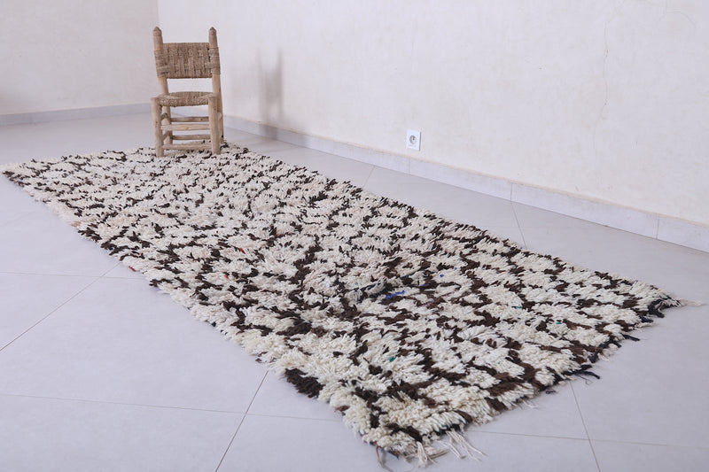 Moroccan Berber Rug - 3.3 x 9.6 ft Handwoven Wool in Neutral Tones