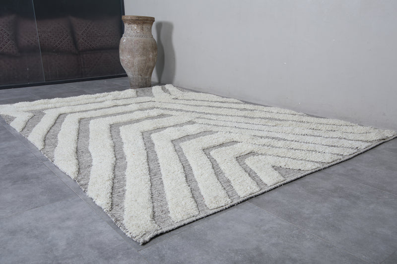 Moroccan Handmade Rug - Handwoven 7 x 10 Feet | Geometric Wool Design