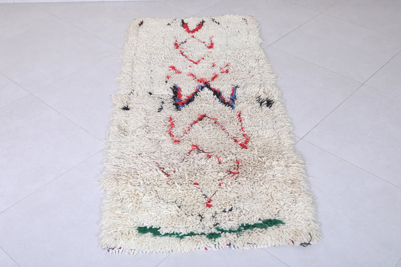 Moroccan berber rug 2.4 X 5.8 Feet - Boucherouite Rugs