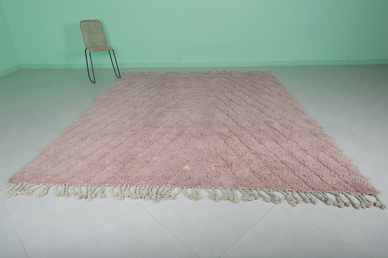 Pink Moroccan Rug - 8 x 9.9 Feet | Handwoven Elegance