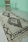 Moroccan berber rug 2.5 X 5.8 Feet - Boucherouite Rugs