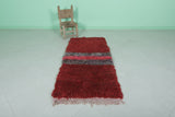 Moroccan berber rug 2.5 X 5.4 Feet - Boucherouite Rugs