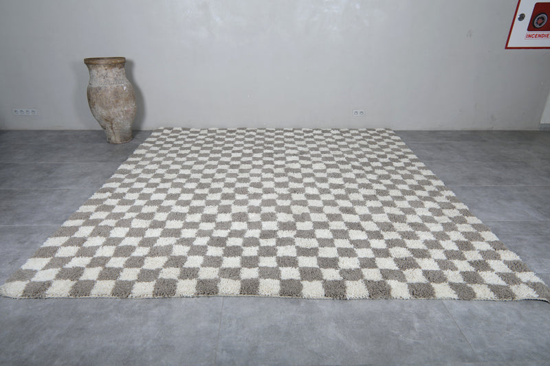 Large Moroccan Checkered Rug - 10 x 9.8 Feet