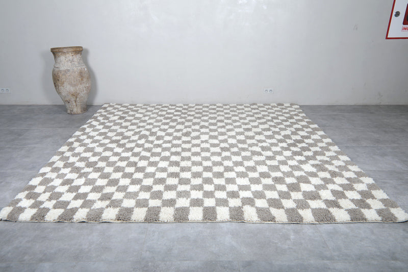 Large Moroccan Checkered Rug - 10 x 9.8 Feet