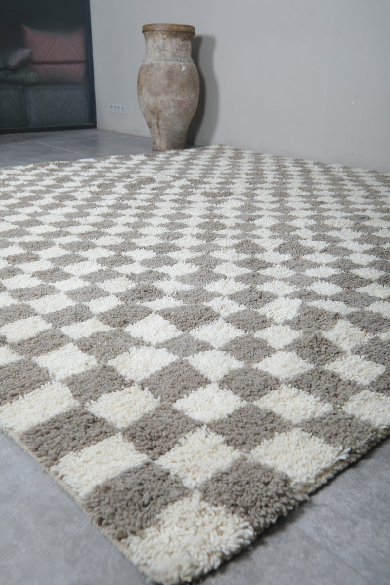 Large Moroccan Checkered Rug - 10 x 9.8 Feet