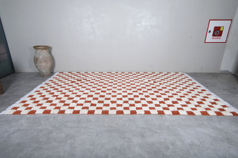 Checkered Moroccan rug - Hand knotted rug - Morocco rug