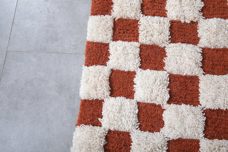 Checkered Moroccan rug - Hand knotted rug - Morocco rug