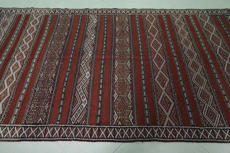 vintage handwoven kilim, 4.4 x 9.2 Feet Runner rug