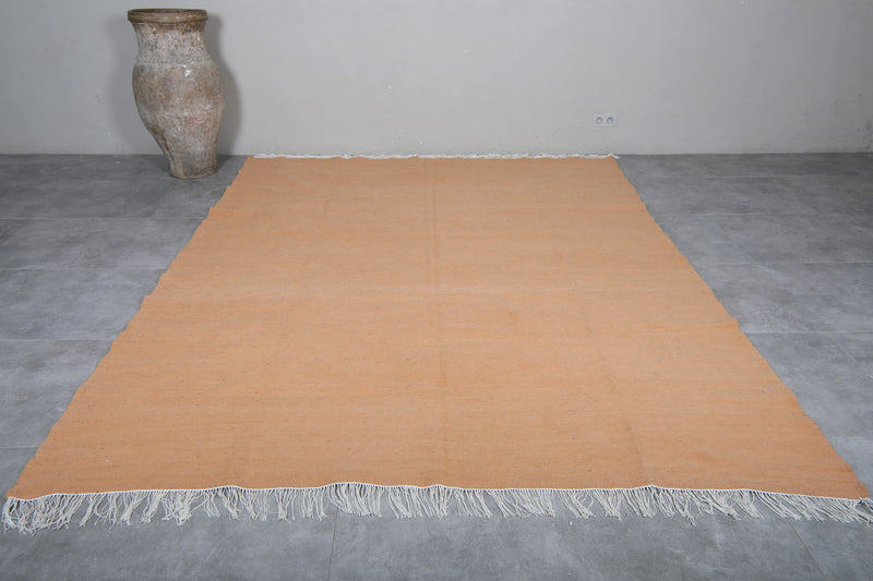 Solid Beige Moroccan Rug - 7.8 x 9.8 ft