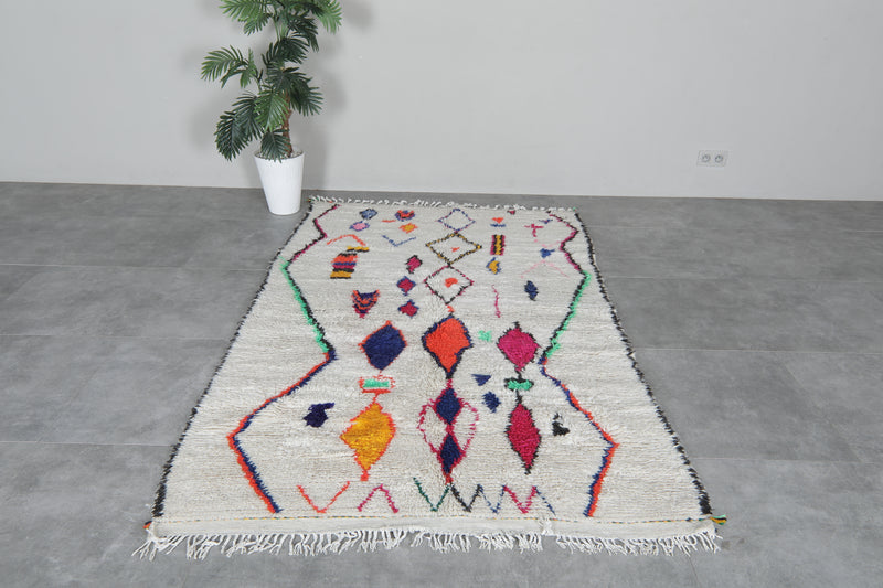 Colorful Moroccan Berber Rug - 4.7 x 7.6 ft Vibrant Handmade Design