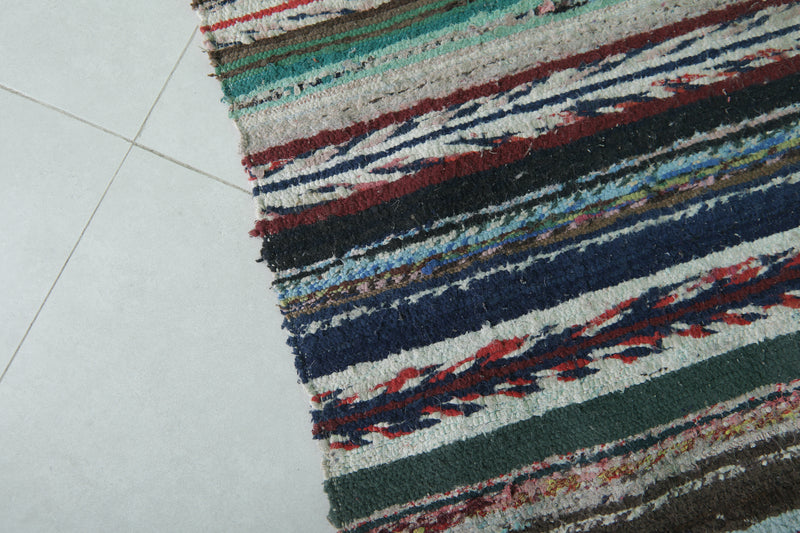 Colorful Moroccan Area Rug - Handwoven Striped Design | 2.2 x 4 Ft