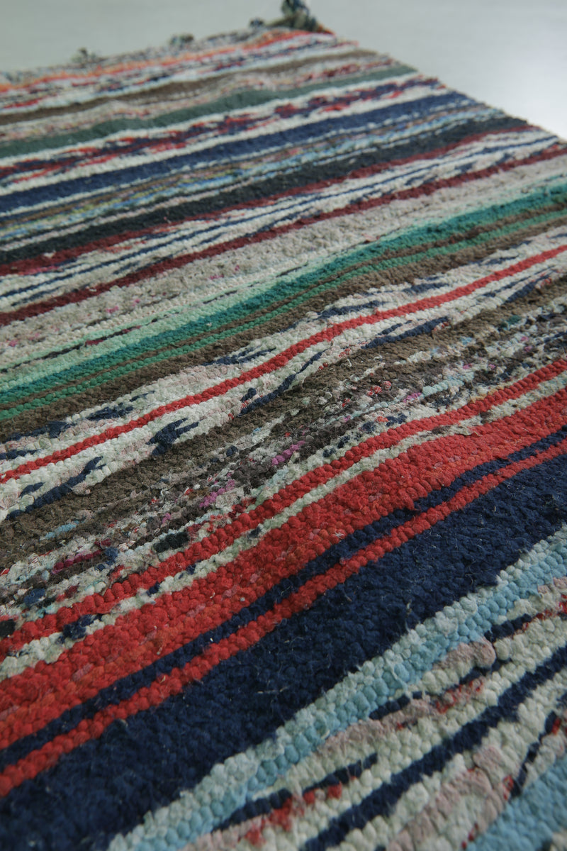 Colorful Moroccan Area Rug - Handwoven Striped Design | 2.2 x 4 Ft