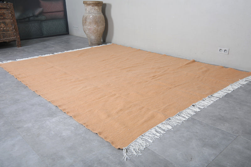 Solid Beige Moroccan Rug - 7.8 x 9.8 ft