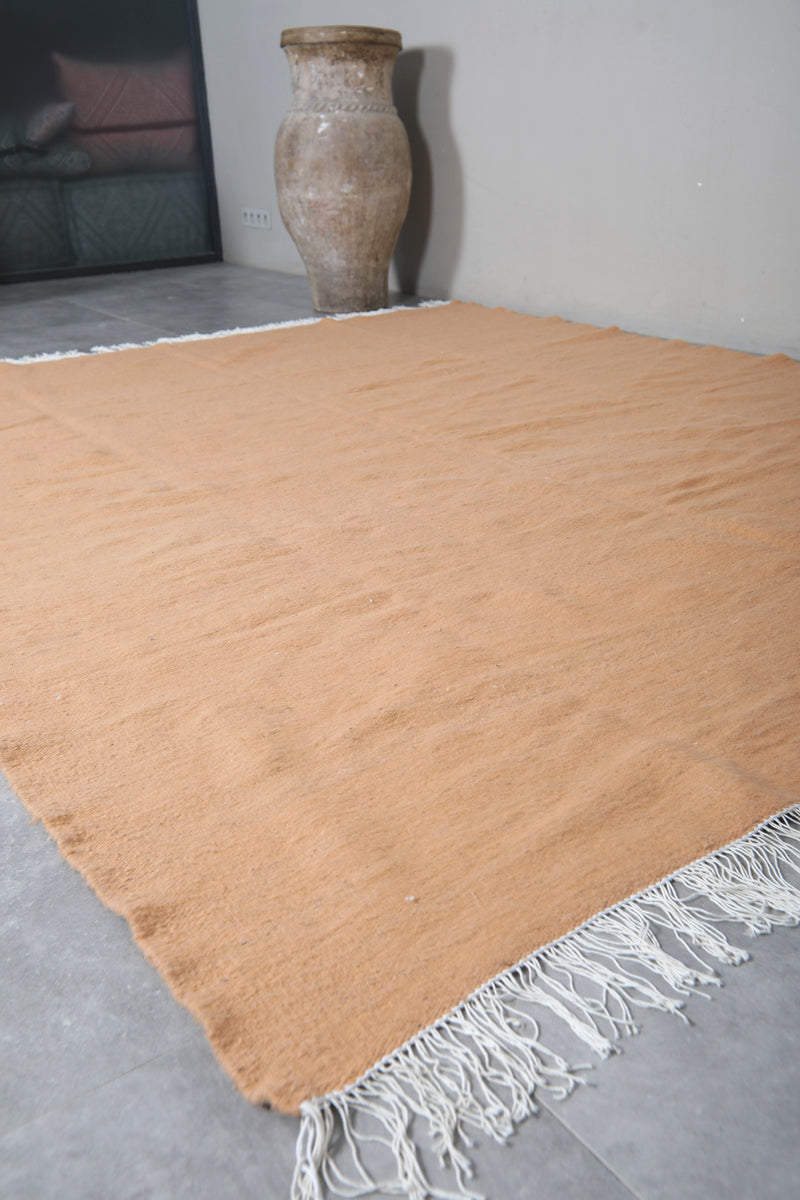 Solid Beige Moroccan Rug - 7.8 x 9.8 ft