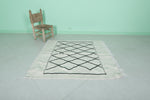 Moroccan handwoven kilim 3.9 FT X 4 FT